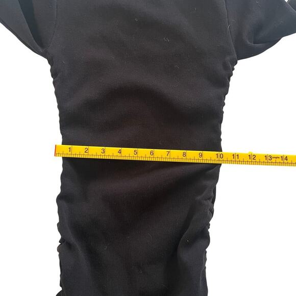 Lioness Women Bodycon Sweater Dress Rushed Sides Black Size Small - Picture 9 of 11